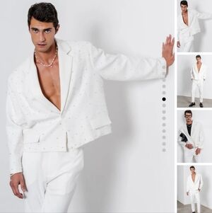 ORTTU NAOKI JACKET PEARLS LOSS FIT RETAIL $295 Color: Off-white NWOT ONE SIZE